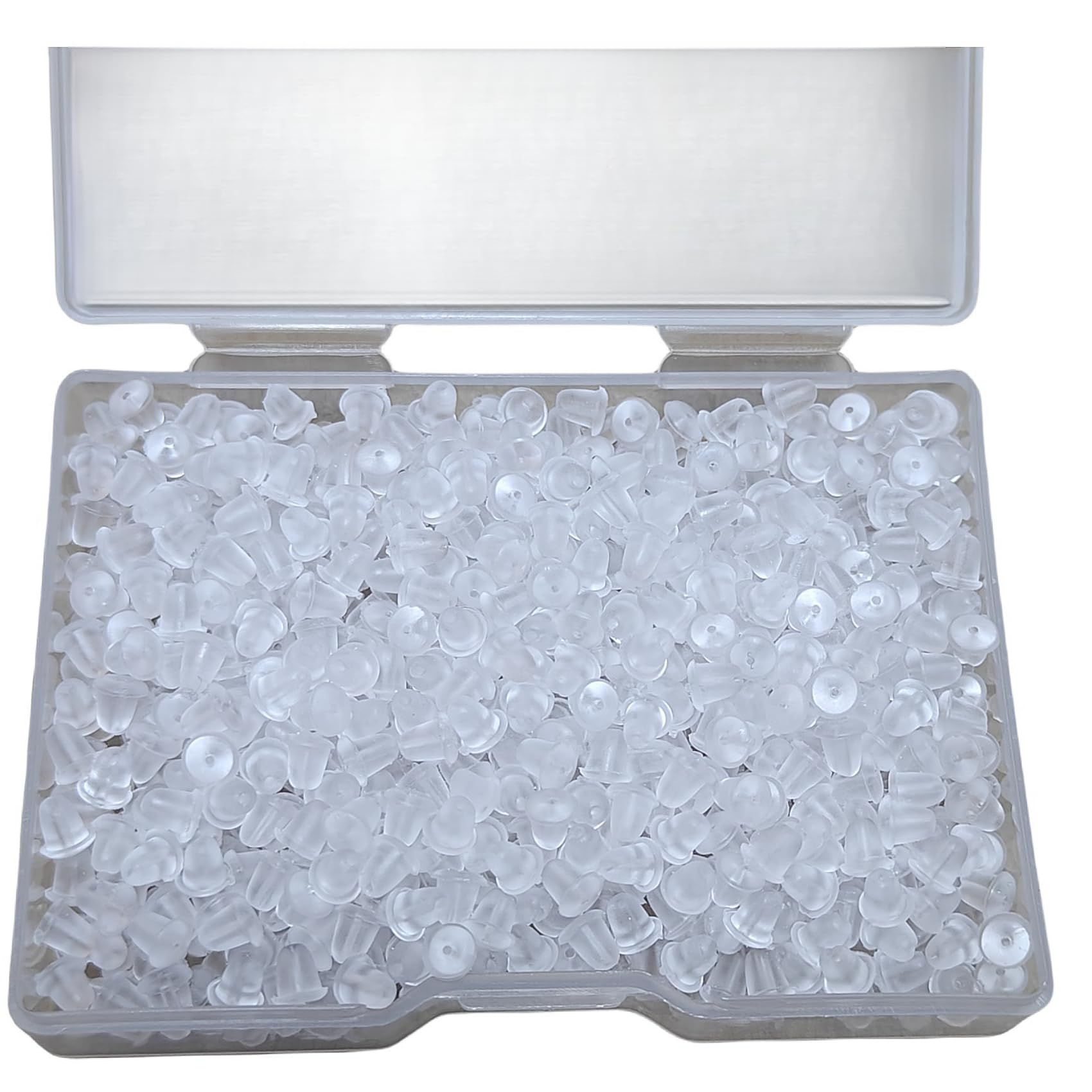 jicslaew Silicone Earring Backs for Studs, Earring Backings,1000Pcs Soft Clear Ear Safety Back Pads Backstops Bullet Clutch Stopper Replacement for