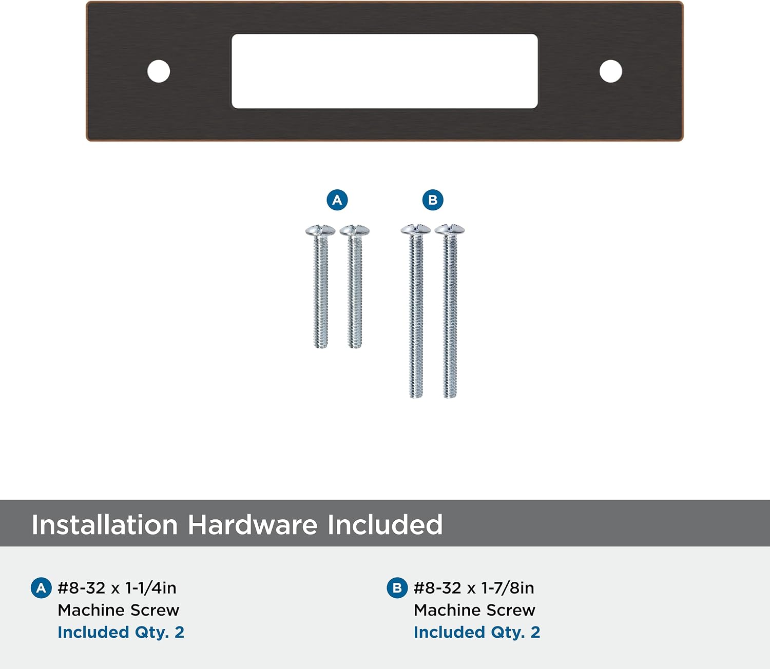 Amerock Medora 3-3/4 inch (96mm) Center-to-Center Rectangle Oil-Rubbed Bronze Cabinet Pull Backplate, BP37782ORB