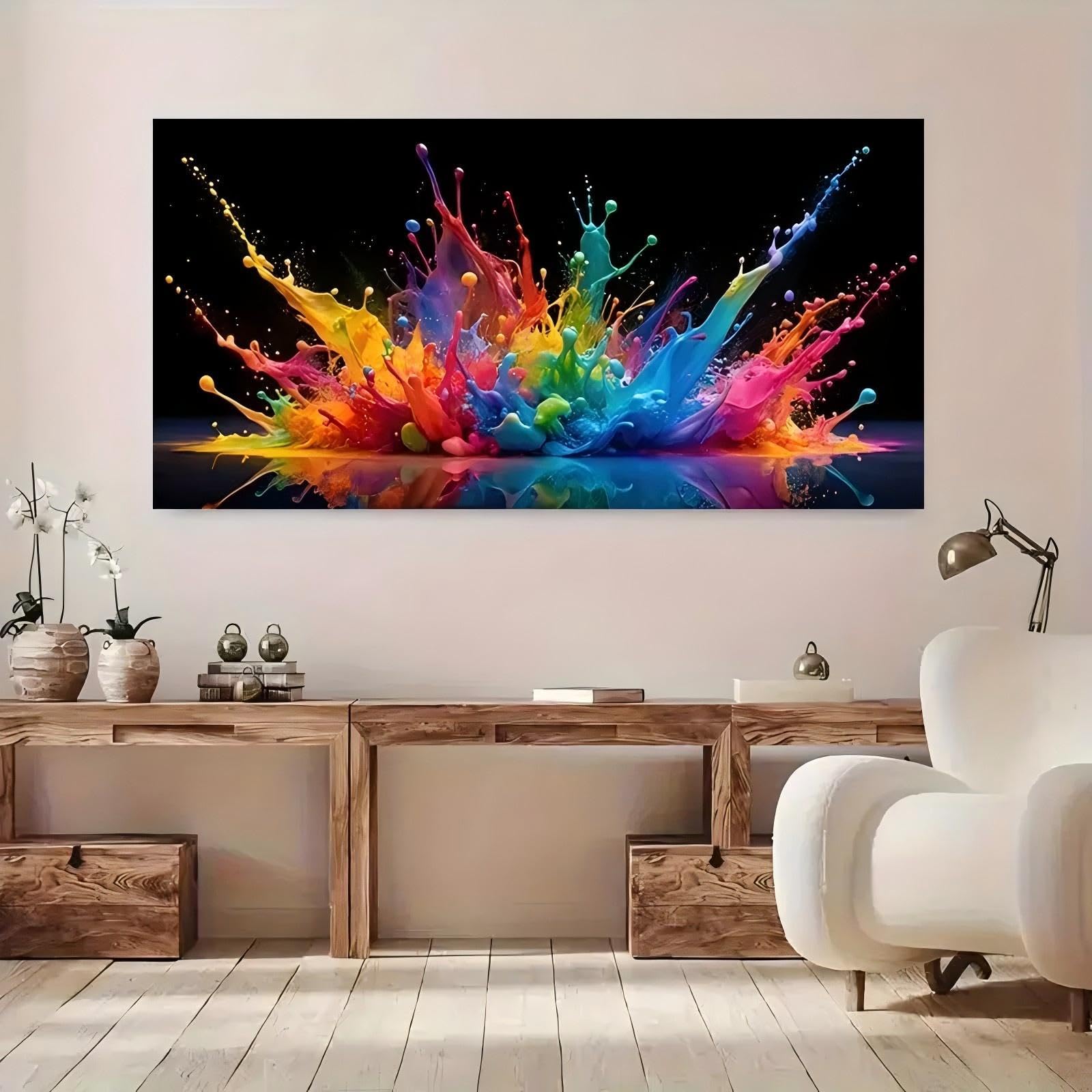 FGGIkio Modern wooden wall Canvas Painting Art for Living Room Modern Canvas Poste(55x110cm/Frameless)