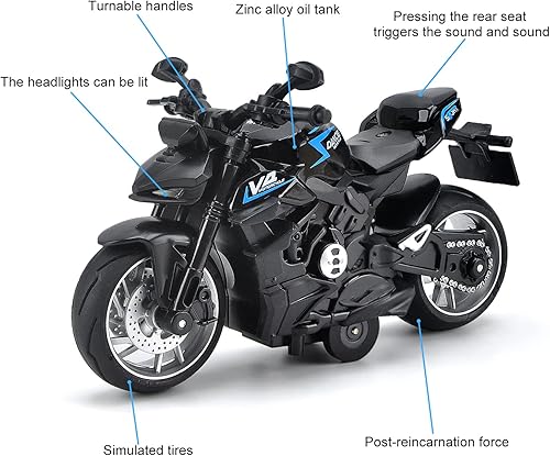 Miniatura 10 de Ming You Juguete de motocicleta  Juguetes de motocicleta para niños de 3 a 5 y 5 a 8 años, mini motocicletas de juguete con luces y sonidos para