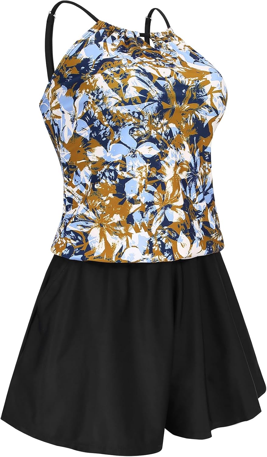 Smismivo Shorts Romper for Women Summer Modest One Piece Swimsuit Jumpsuit with Pockets Bathing Suit - Image 5