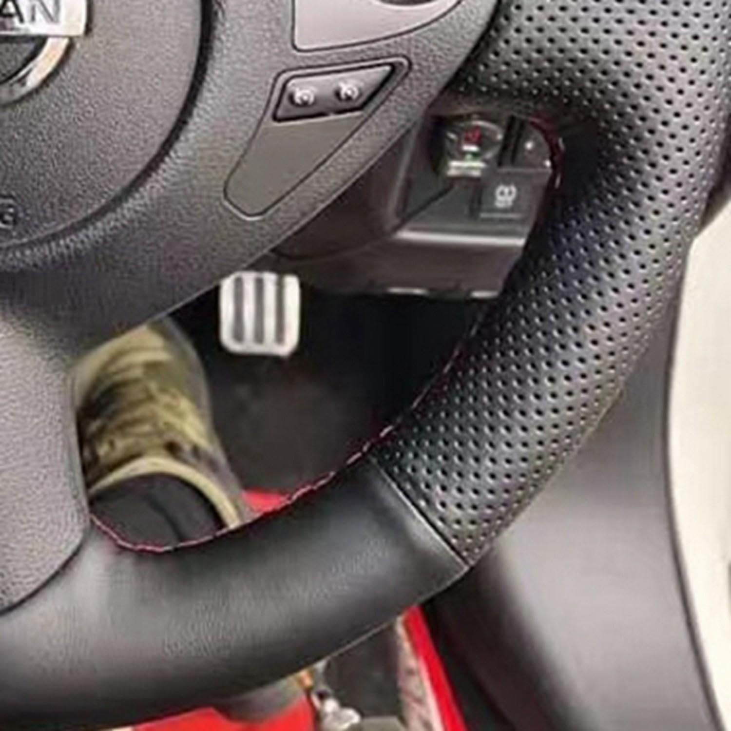 LAVIYE Antypoślizgowy skórzany oplot Pokrowiec na kierownicę samochodową, do Infiniti FX FX35 FX37 FX50 QX70 Nissan Juke 370Z Note (Wielka Brytania) Akcesoria samochodowe