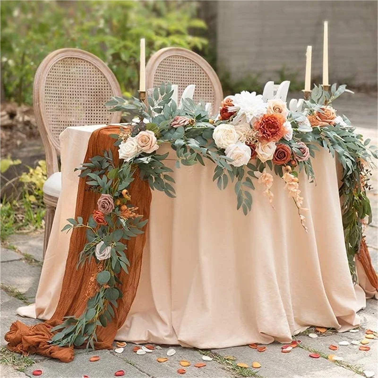 Künstliche Rosengirlande 1,8/2,7 M Künstliche Blumen Hochzeit Girlande Mit Rose Tisch Mittelstücke Boho Braut Dusche Dekoration Kranz