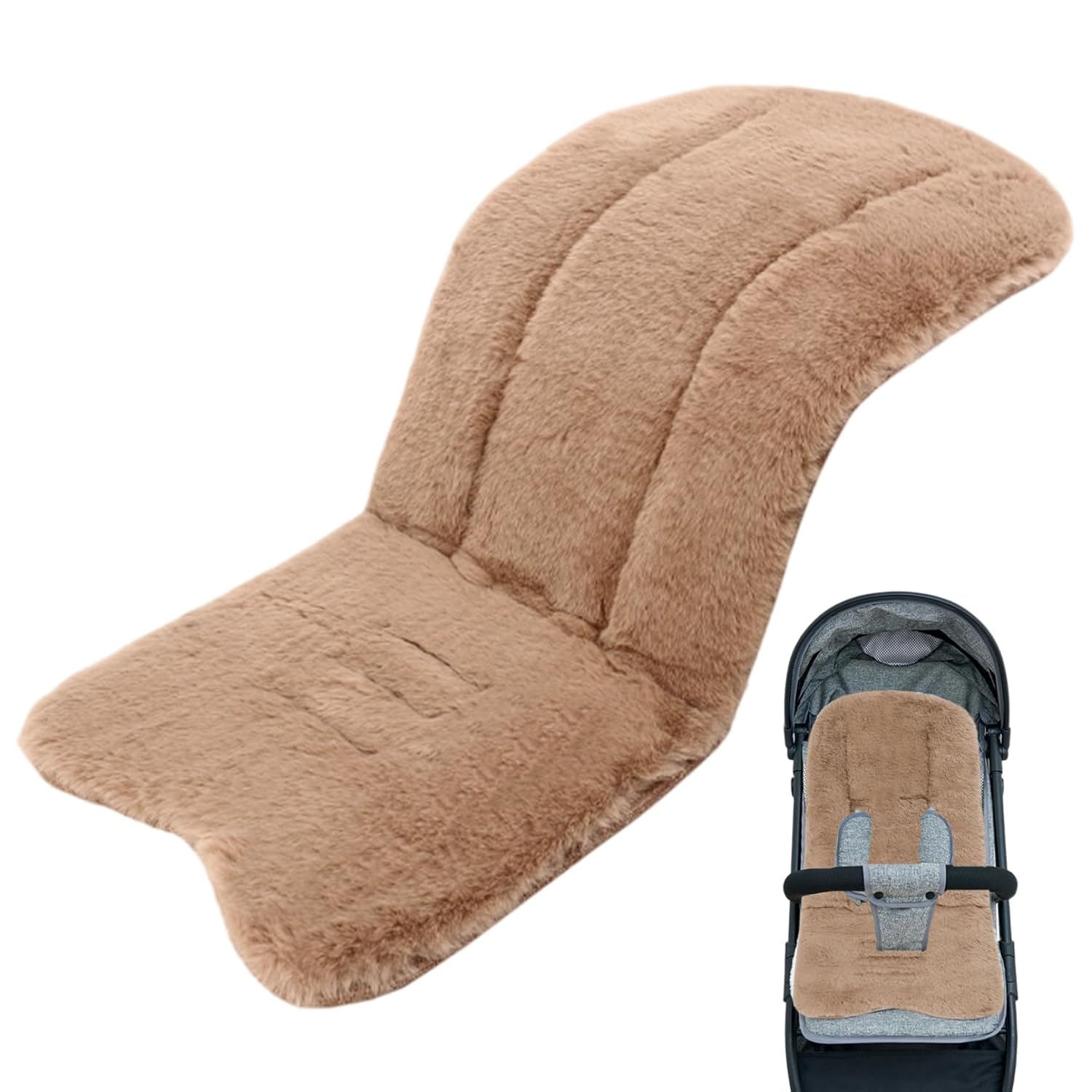 Baby Pushchair Seat Liners Pram Liner 30x15 Inch Breathable Soft Baby Pushchair Seat Liners Thick Liner Non Slip Adjustable Pram Insert for Stroller