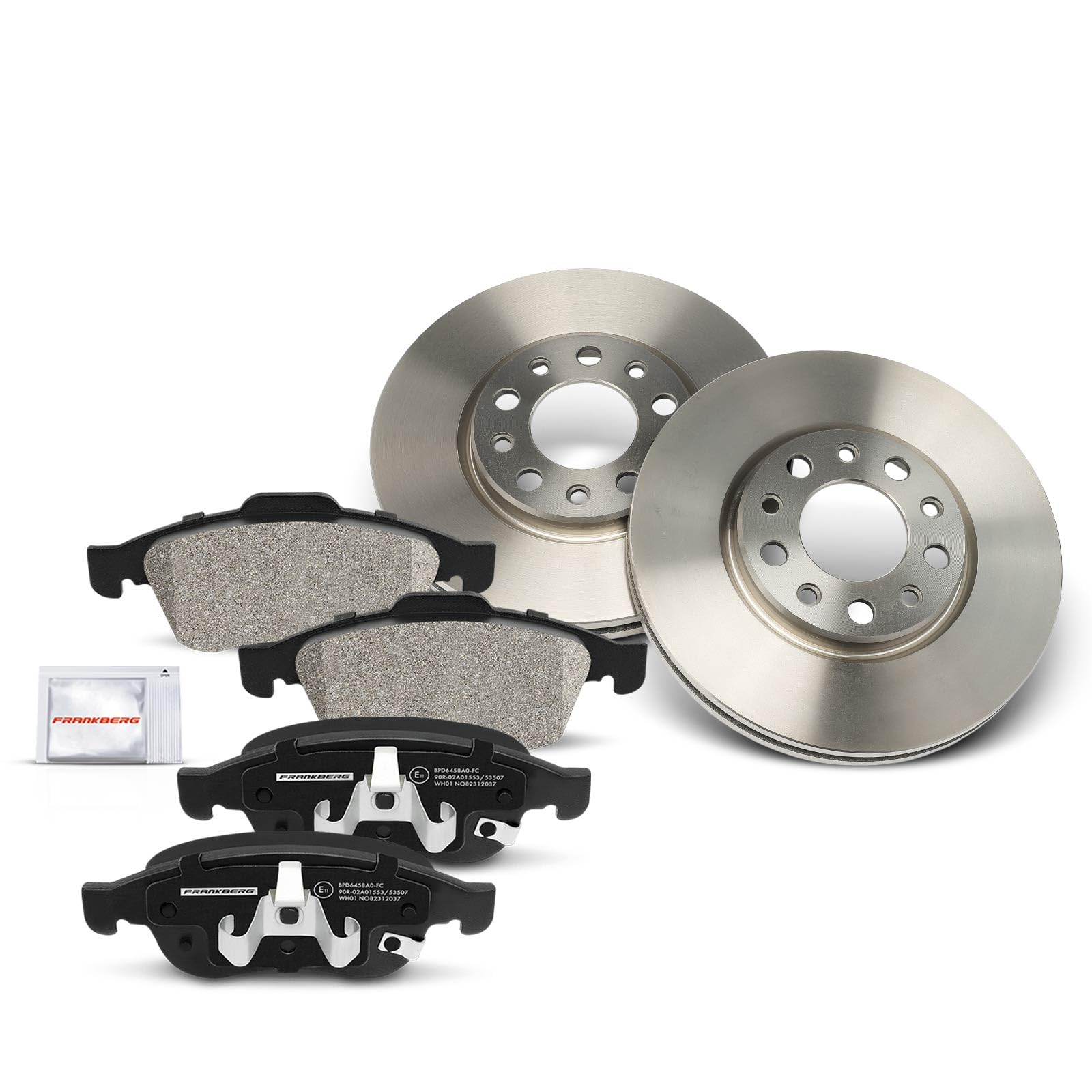 Frankberg 1 set freni incl. 2 dischi freno + 4 pastiglie freno anteriori | Compatibile con: 500X 334, Renegade SUV B1 BU BV