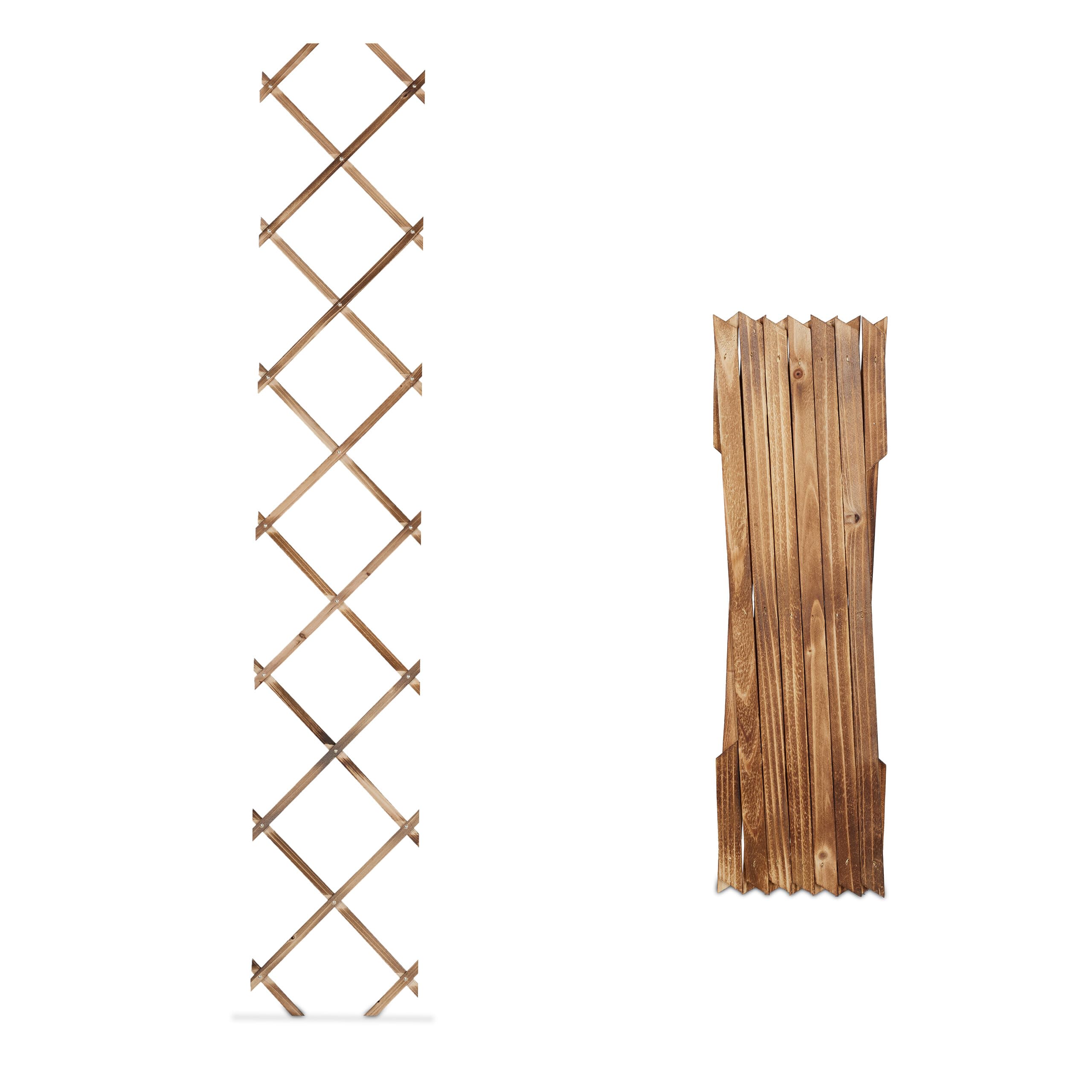 LATERN 2 Pièces Treillis Extensible Pour Plantes, 180CM X 30CM Panneau En Treillis De Bois Pour Plantes Grimpantes Cadre Décoratif Mural Suspendu Pour Chambre Jardin Terrasse Intérieur Extérieur