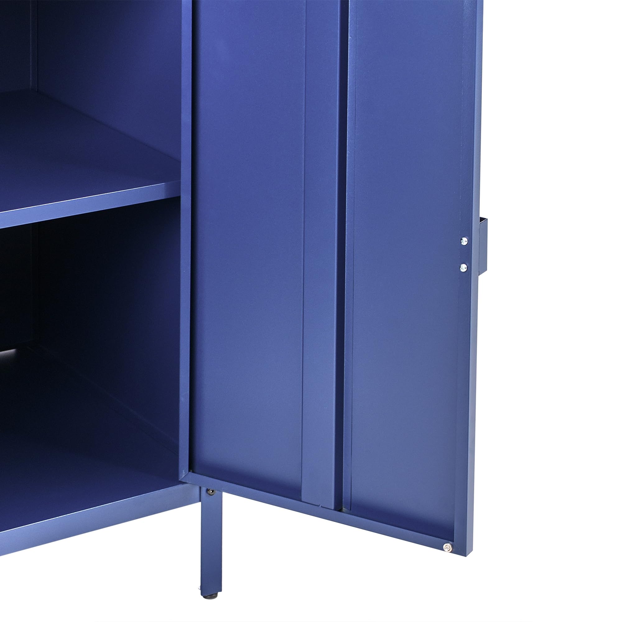 Beliani Armario Cocina Exterior 2 Puertas de Acero Inoxidable Azul Vilama
