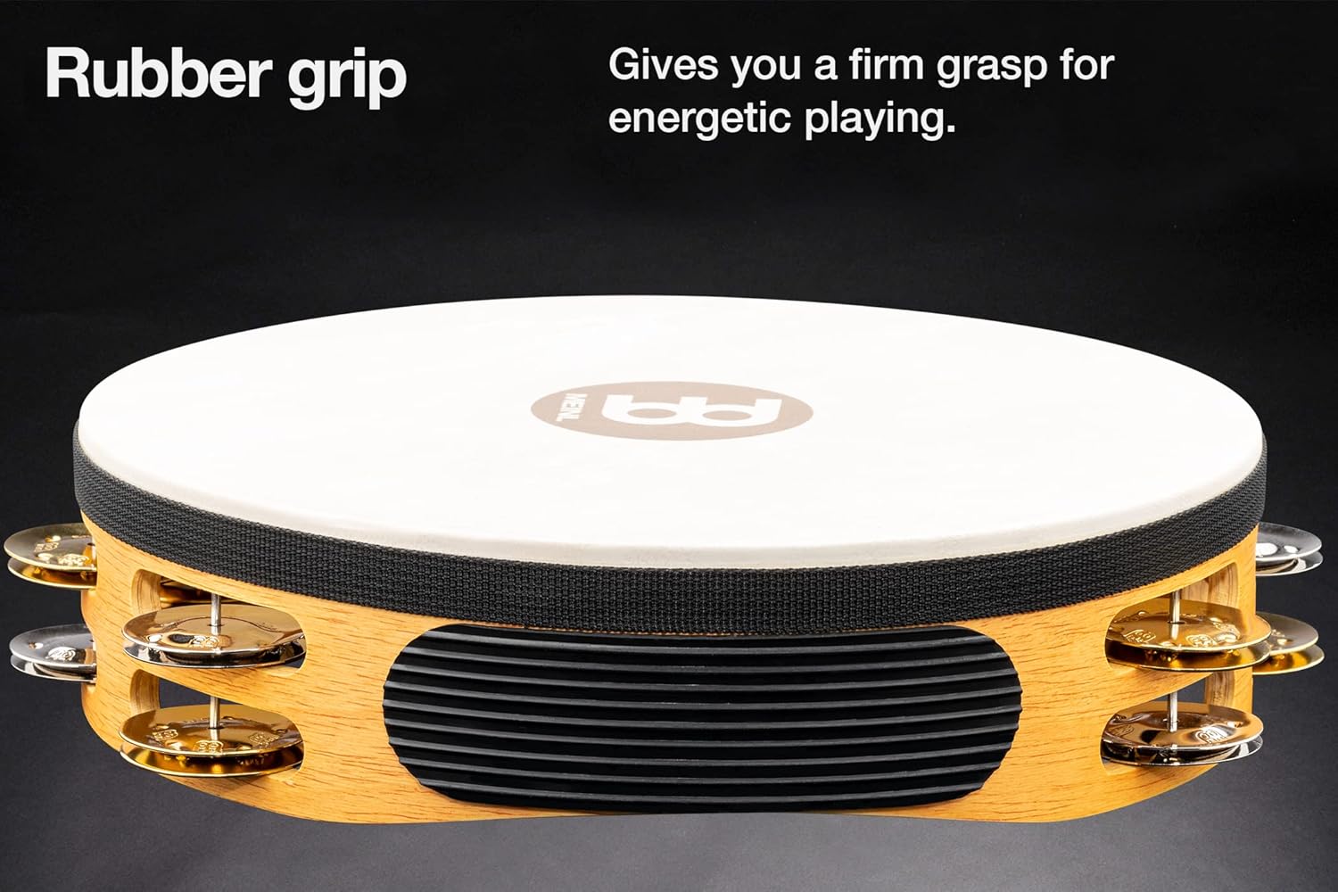 Meinl Percussion TAH2M-SNT Traditional 10-Inch Wood Tambourine with Goat Skin Head and Dual Alloy Jingles, 2 Row : Everything Else