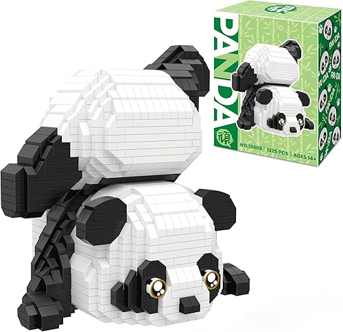 Finger Rock Creator Panda - Juego de construcción de mini ladrillos, 1325 piezas de animales lindos, regalos de fiesta para niños, adultos, niños y