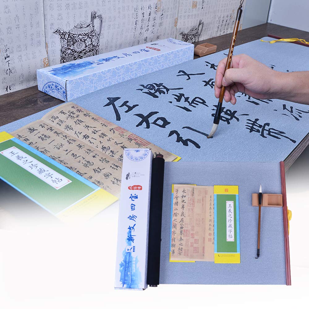 Rewritable No Ink Needed Chinese Calligraphy Magic Water Writing Scroll Set for Learner 140cmx46cm-image-1