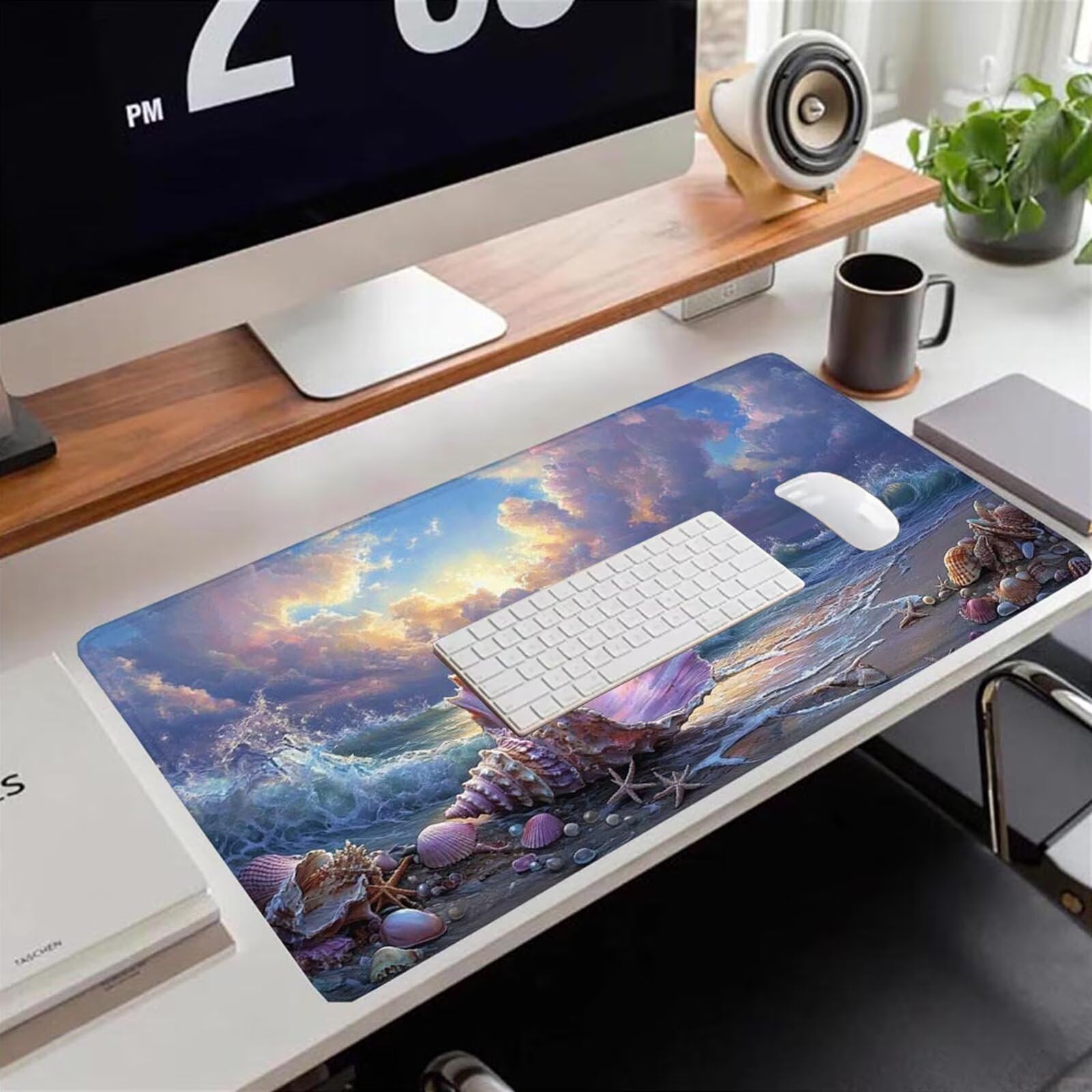 Gamingowa podkładka pod mysz 1200 x 600 x 3 mm, XXL, wodoszczelna, odporna na ścieranie, z przyszytymi krawędziami, niebieska, podkładka na biurko, poprawia prędkość i precyzję, pod laptopa, komputer