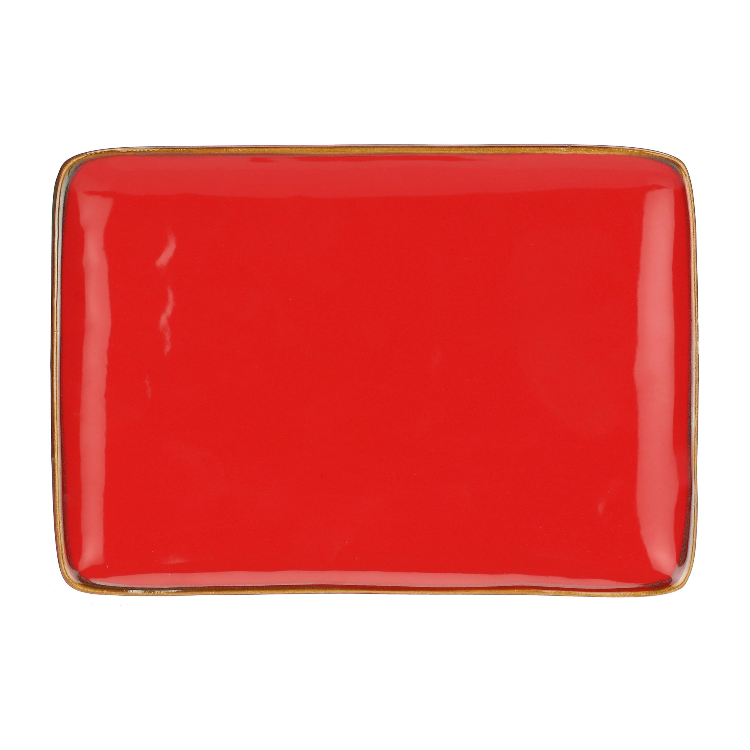 Rose & Tulipani Milano Coral Rose & Tulipani Concert Rectangular Tray 27X19cm Stoneware
