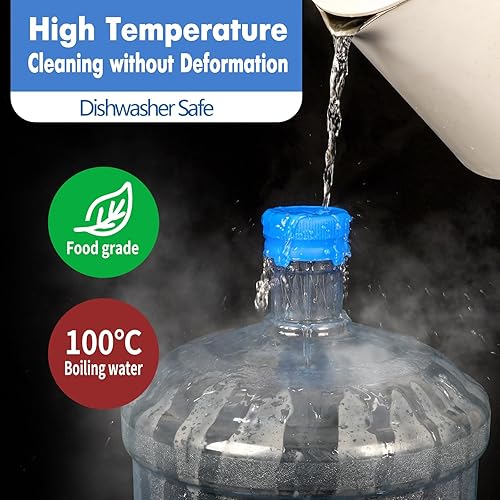 Miniatura 3 de Tapón reutilizable para jarra de agua de 3 5 galones, tapas de botella de agua de 2.165 in, tapas de silicona de repuesto antisalpicaduras, paquete