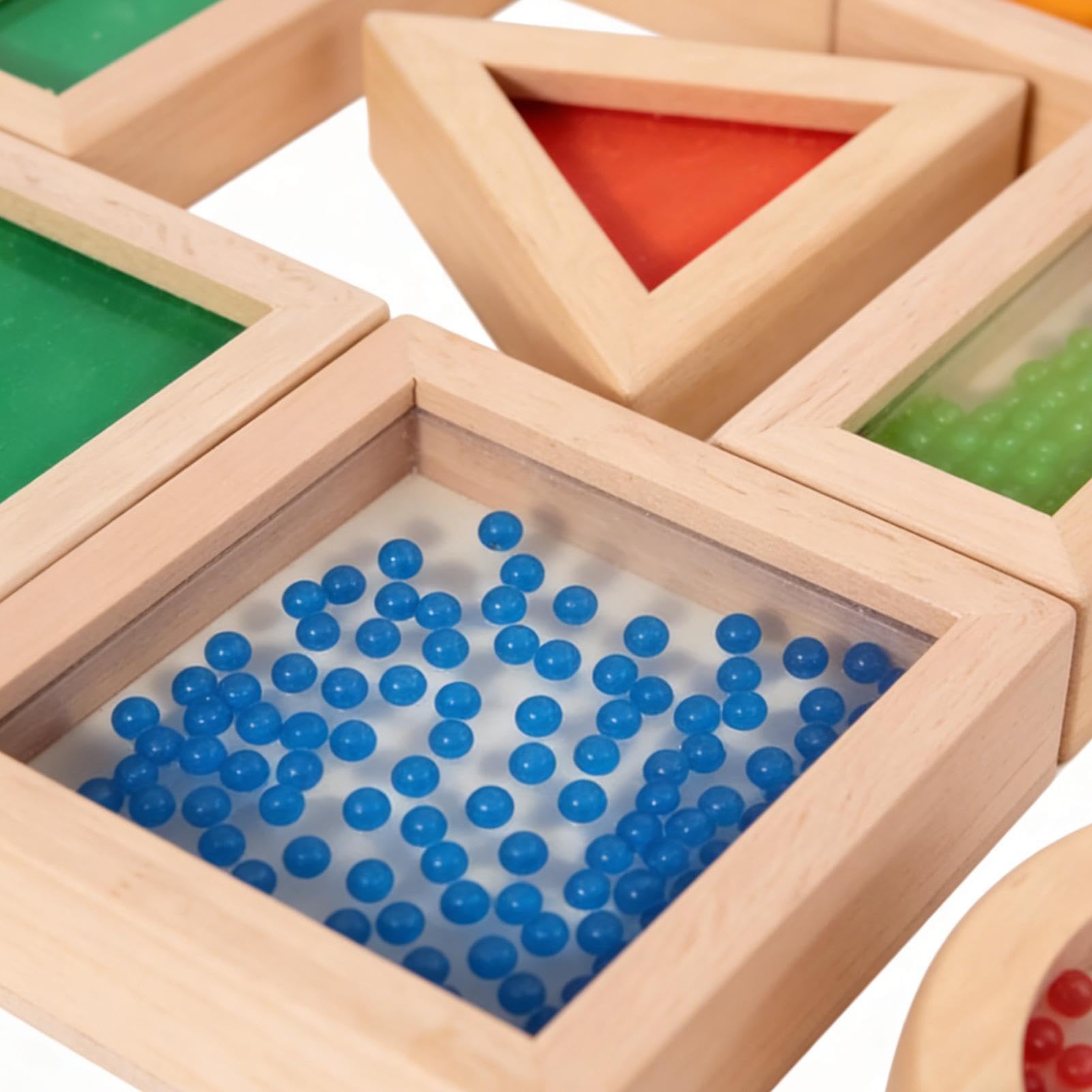 Generisch Sensory Blocks, 15-Piece Wooden Educational STEM Toys