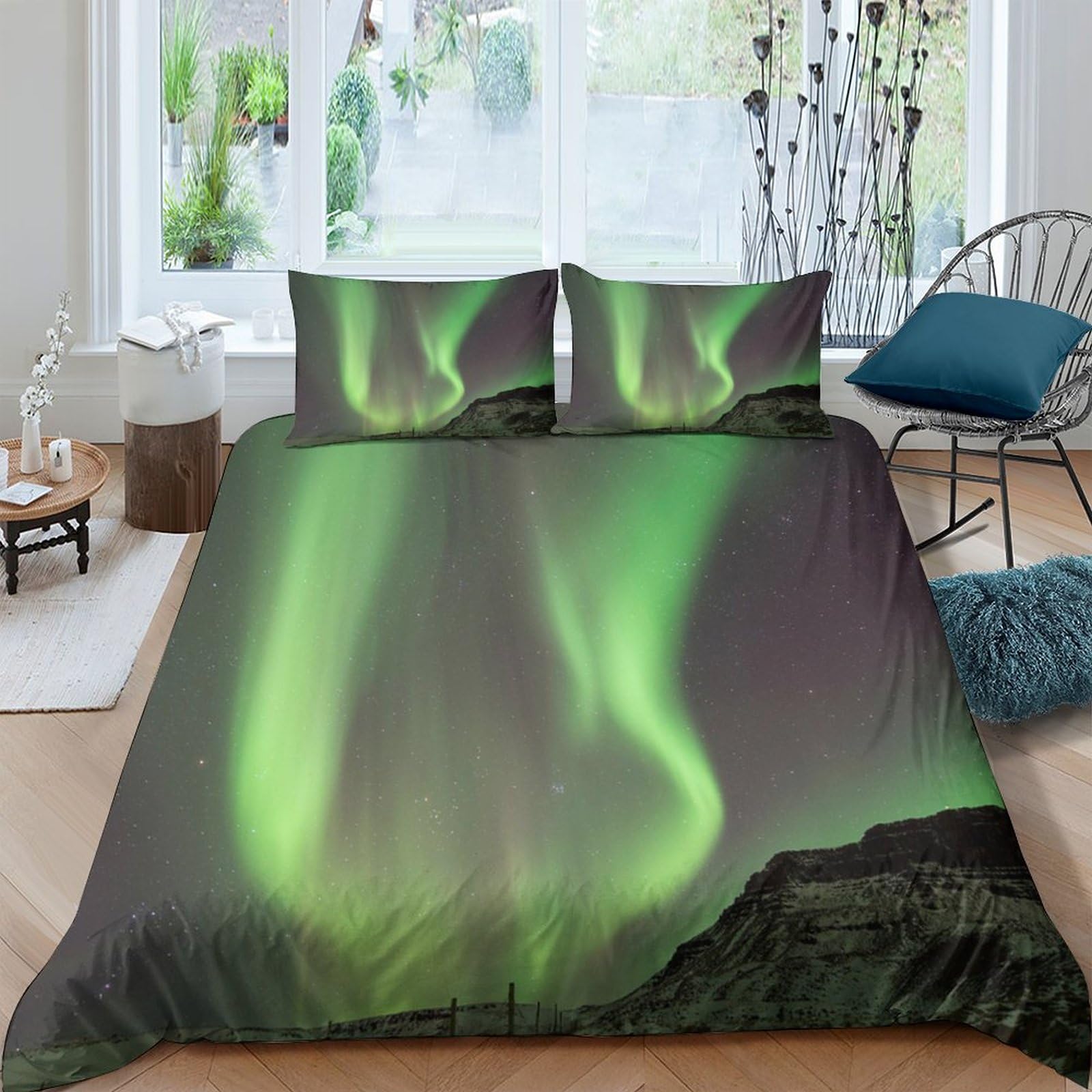 Parure de lit microfibres haut de gamme, housse de couette 3D respirante Aurora 220x240