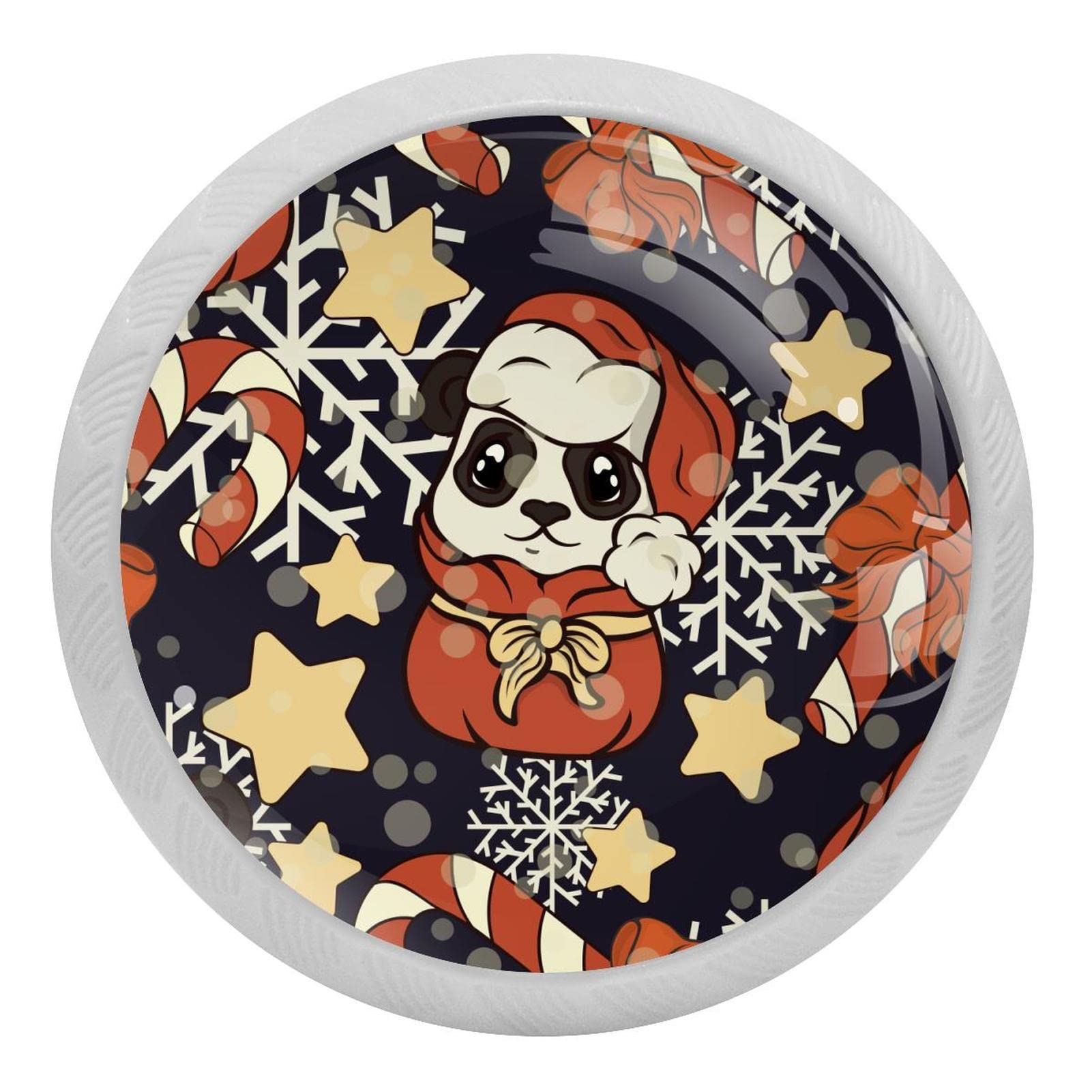 Lot de 4 boutons fluorescents pour commode et placard à motif panda