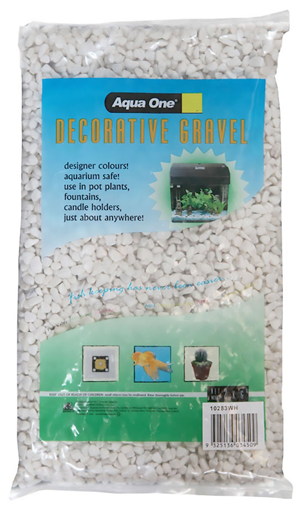 Aqua One Gravel, 2 kg, 7 mm, White