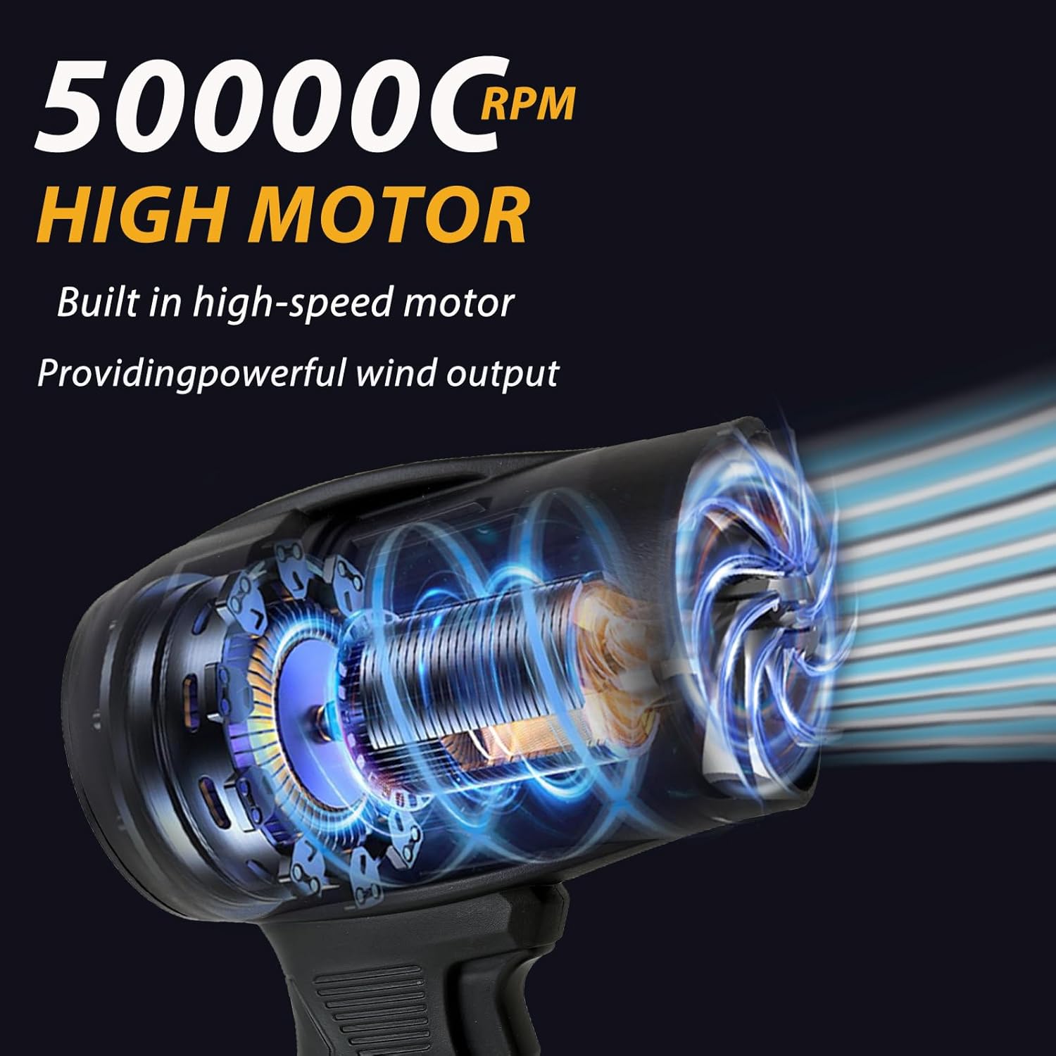 Cordless Leaf Blower, 500000RPM Handheld Electric Leaf Blower with 2 Battery and Charger, Lightweight Small Leaf Blowers for Patio Cleaning,car Blowing Water, Lawn Care, Blowing Leaves and Dust