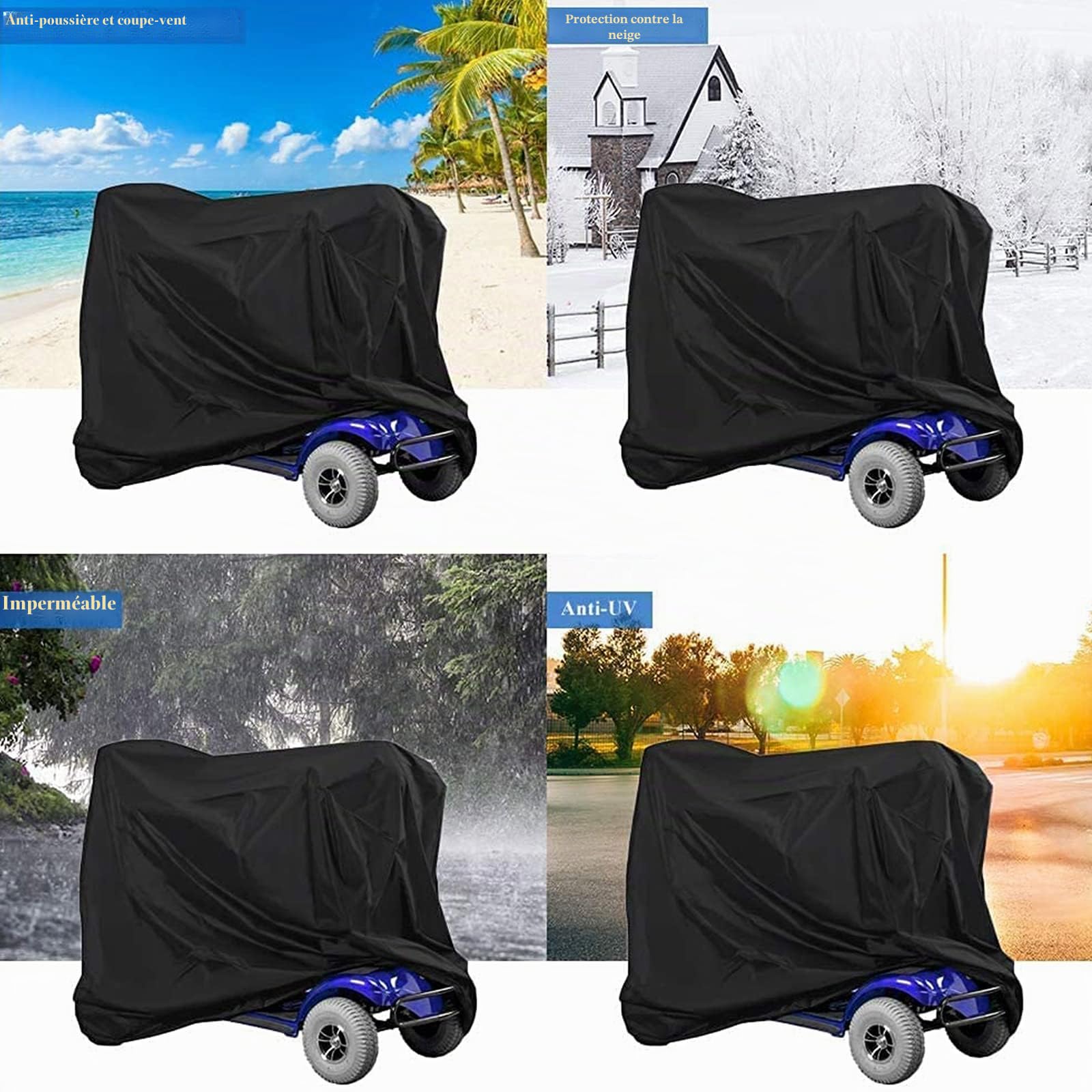 Housse de protection pour véhicule électrique, couverture universelle imperméable pour mobylettes et motos, garage pliable, protection extérieure contre la pluie et les UV