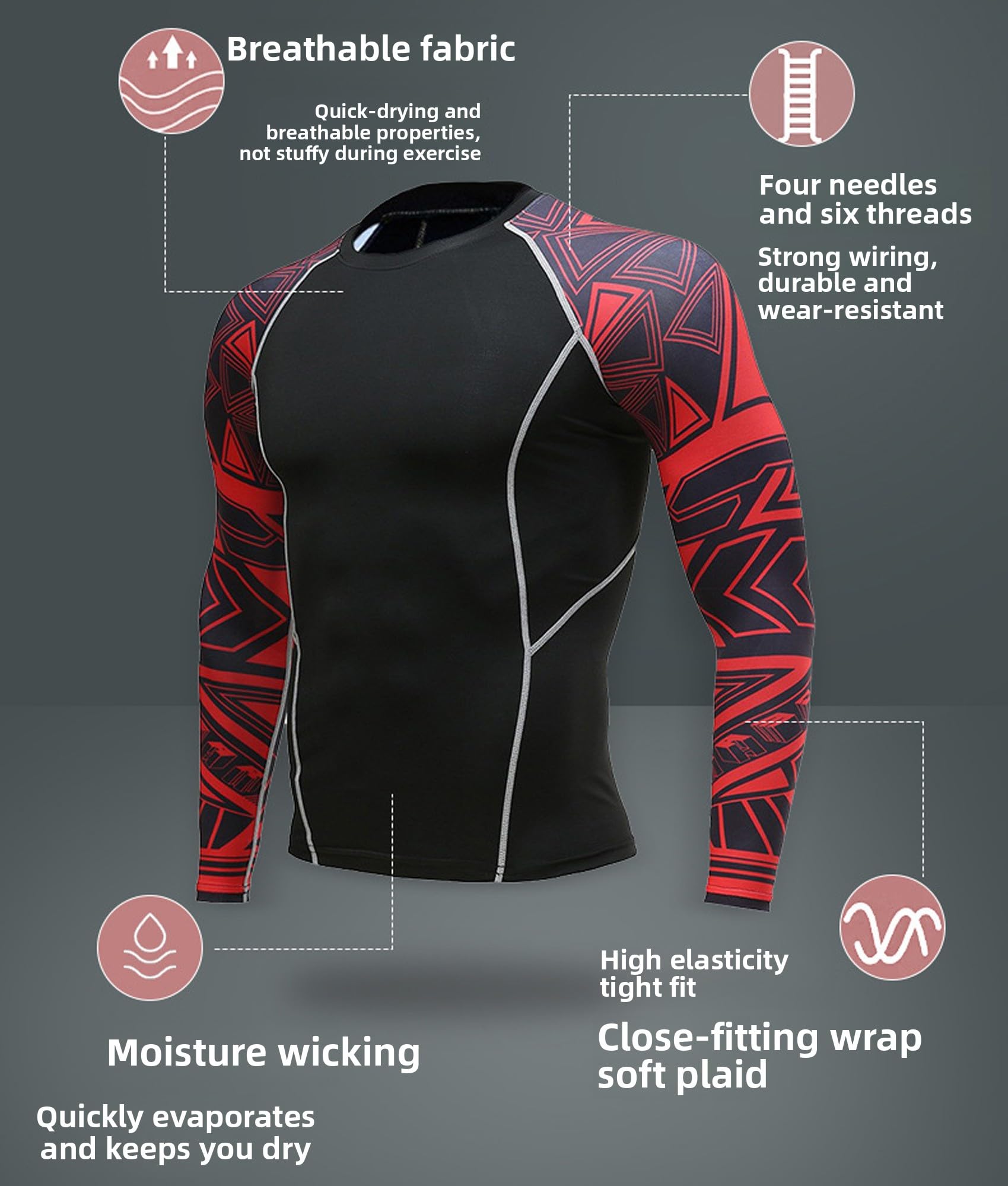 SANANG Maillot de Cyclisme Homme Anti-UV - Haut Élastique à Séchage Rapide pour Entraînement, Vélo, Course