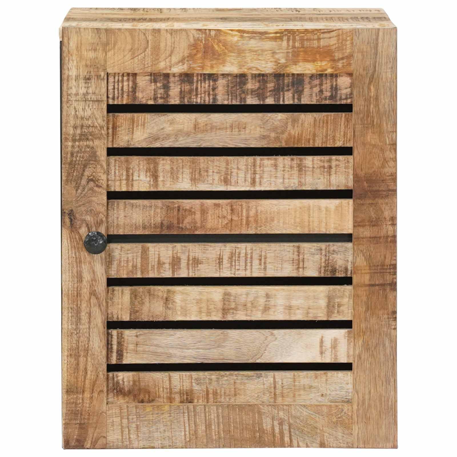 Mueble colgante de madera de mango marrón y negro 38 x 33,5 x 48 cm