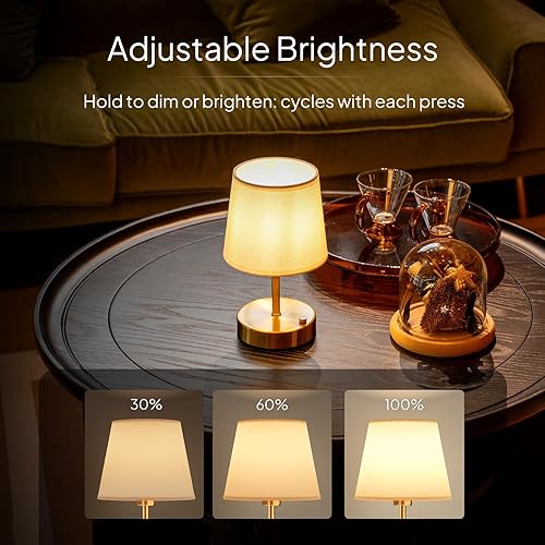 Miniatura 5 de Lámpara de mesa recargable inalámb EppieBasic carga rápida, Larga duración, luz cálida de 2700 K, diseño Vintage Negro para sala de Estar y