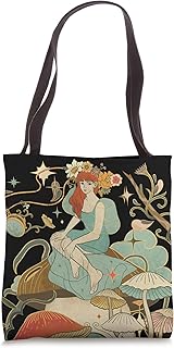 Aesthetic Fairycore Mushroom Fairy Grunge Academia Vintage Tote Bag