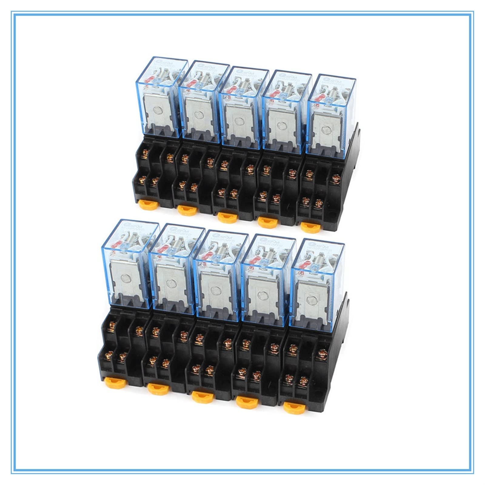 Relais de puissance 12V DC MY4NJ avec base rail DIN 14 broches pour armoire électrique
