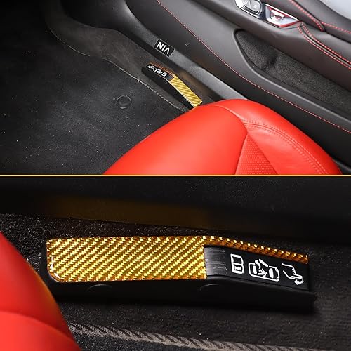 Miniatura 7 de Adhesivo para interruptor de bloqueo de puerta de emergencia de automóvil de fibra de carbono real suave 3D compatible con Corvette C8 Stingray Z06
