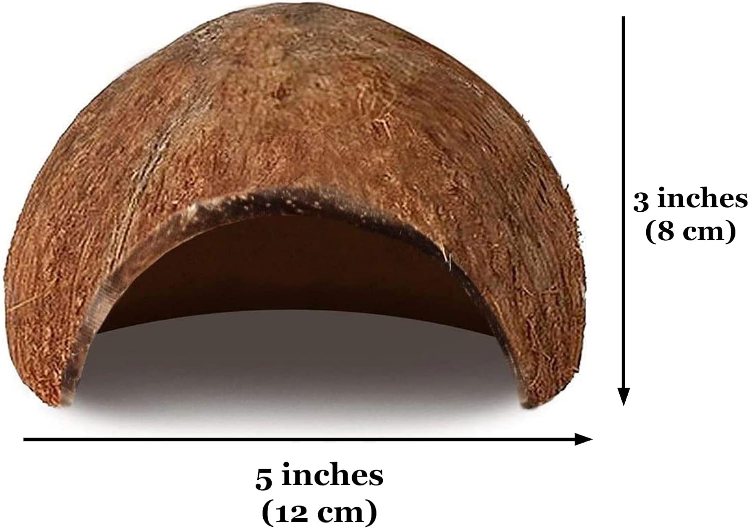 SunGrow Betta Fish Cave, Habitat Made from Coconut Shell, Soft-Textured Smooth Edged Spacious Hideout, for Resting and Breeding, 1 Pc