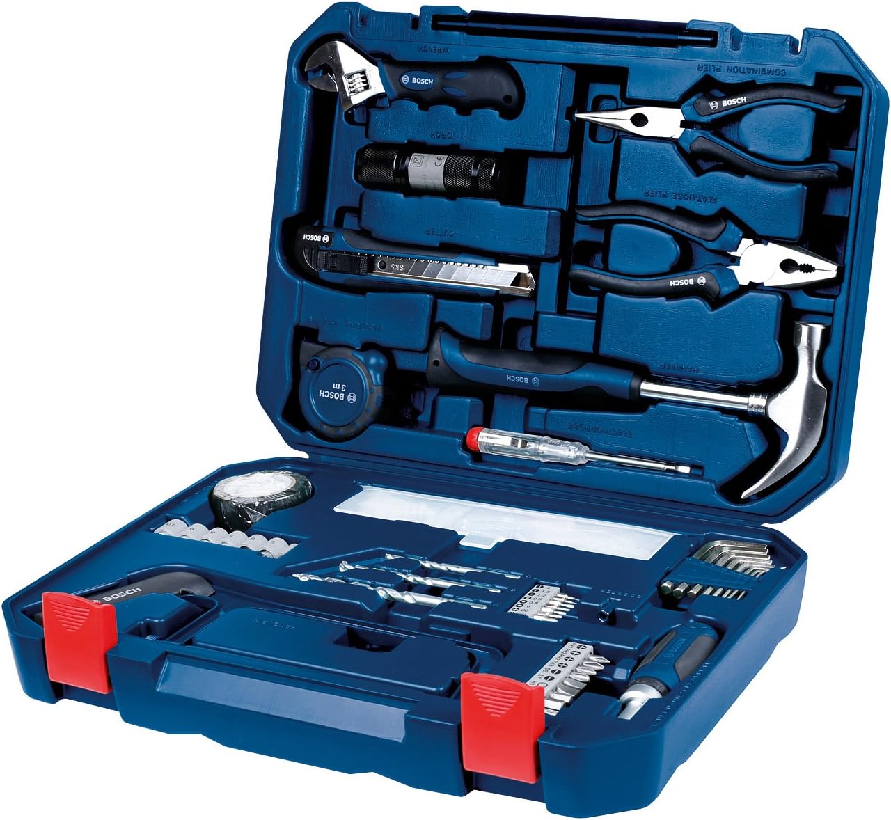 Bosch All-in-One 108 Pieces Hand Tool Kit (Blue, Hard case)