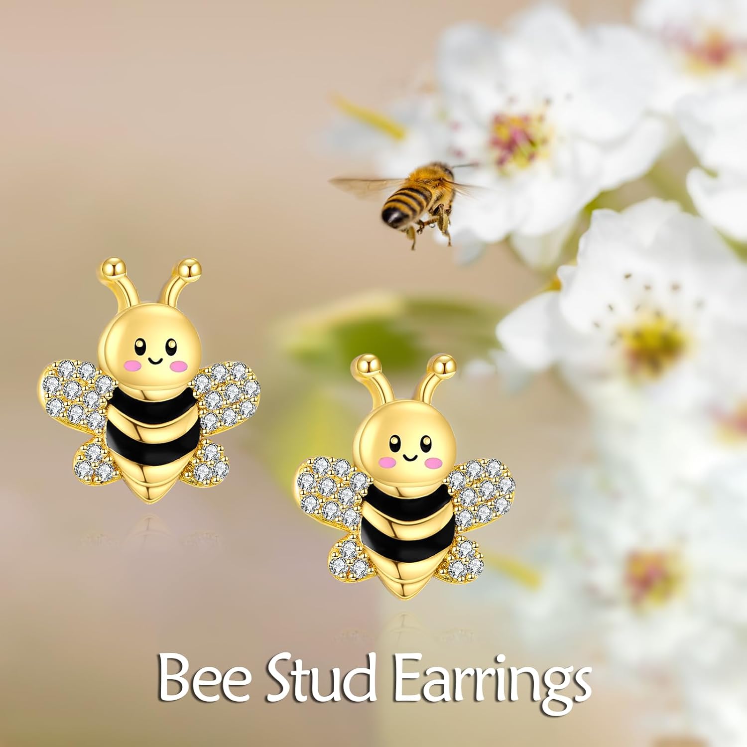 AOBOCO Bee Stud Earrings for Women 925 Sterling Silver Cute Animal Earrings Honeybee Jewelry Gifts for Women - Image 5