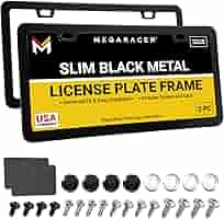 Black License Plate Frame Deselen S 2-Pack - Stainless Steel Thin Frame With Screw Caps 2 Pack Car Plate Holders - Foto 10