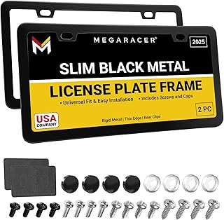 Premium Slim Matte Black License Plate Frames