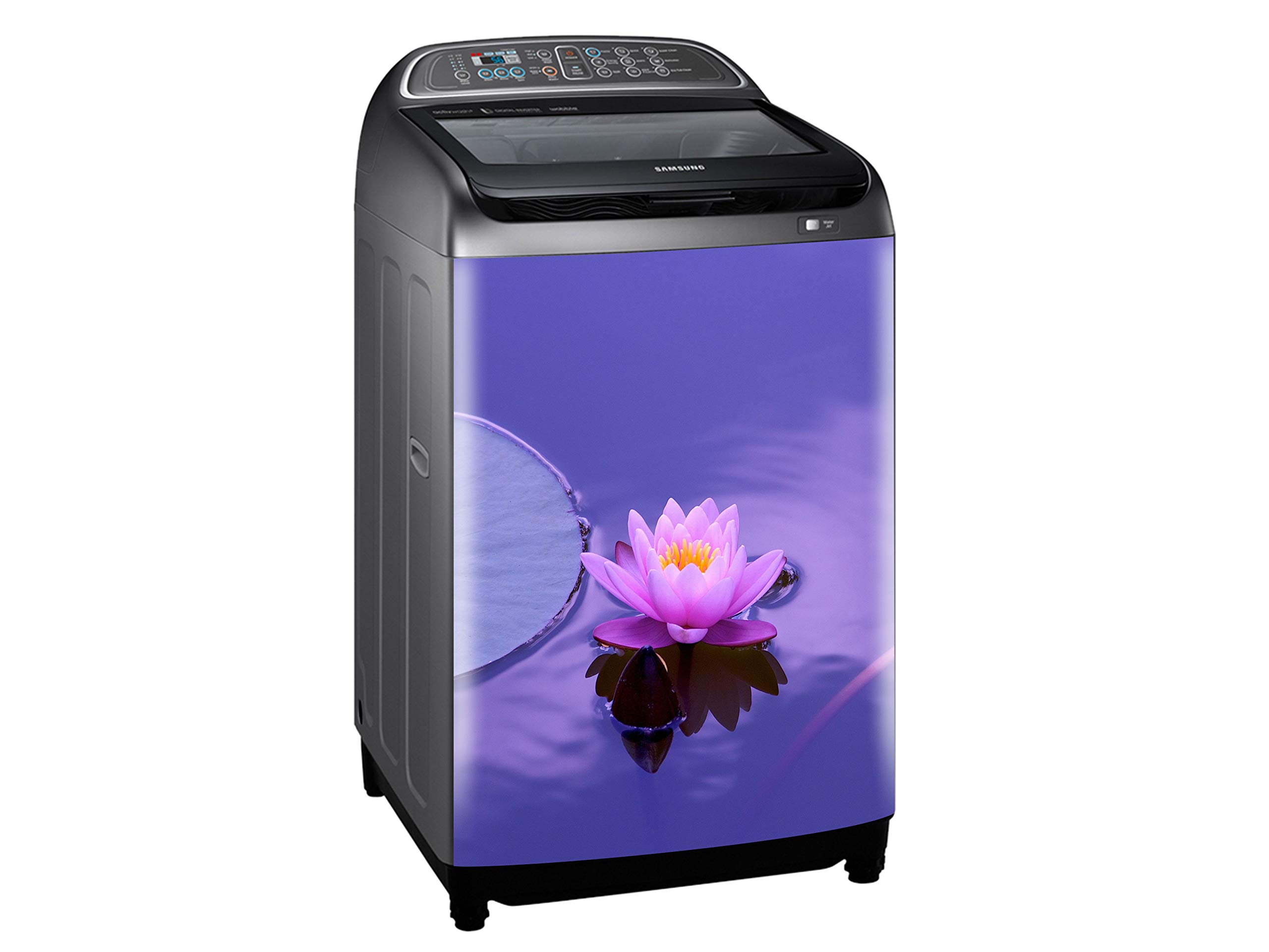 DivineDesigns Purple Lilly Flower Washing Machine Sticker (Size :- 61 X 89 cm) Stickers for Washing Machine/Cloth Machine/and All Decorative Stickers-image-13