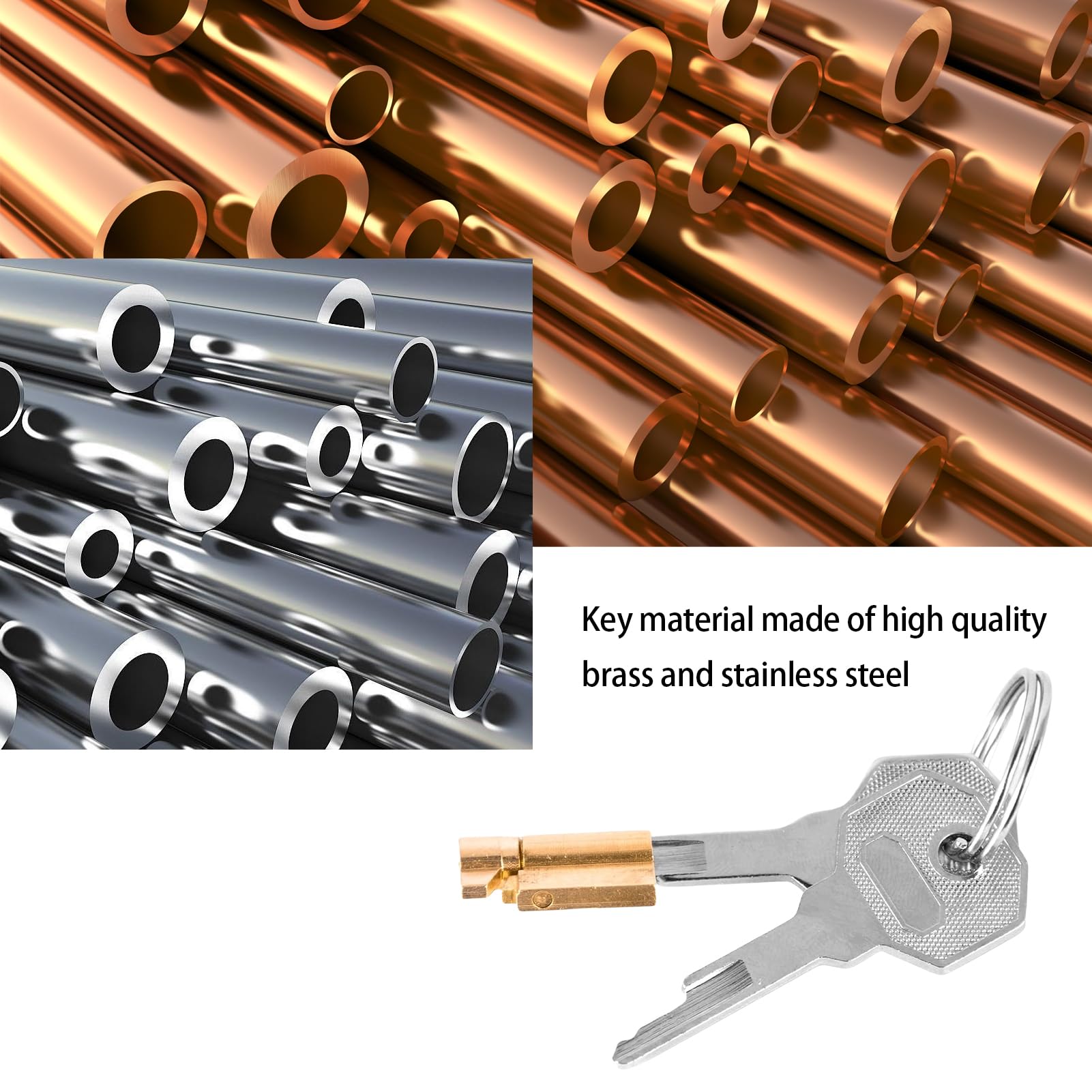 2 Serrature Con Chiave Per Cinture Castità E Armadietti - Ottone E Acciaio Inox, Impermeabili, Con 4 Chiavi - Foto 2