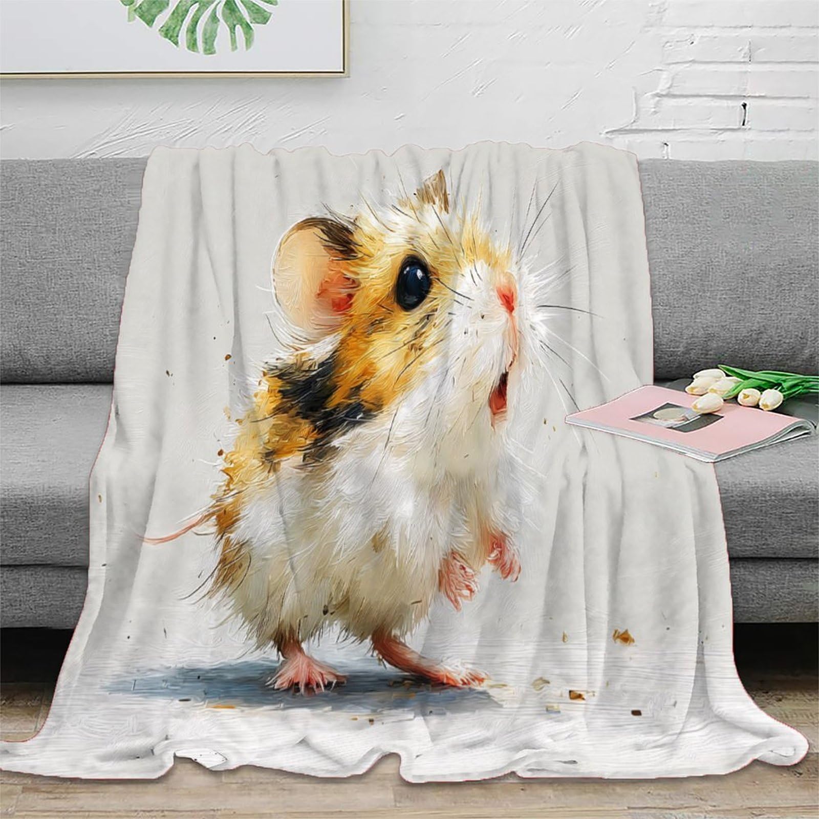 Couverture hamster microfibre chaud jeté de lit compact et ultra doux 60x80"