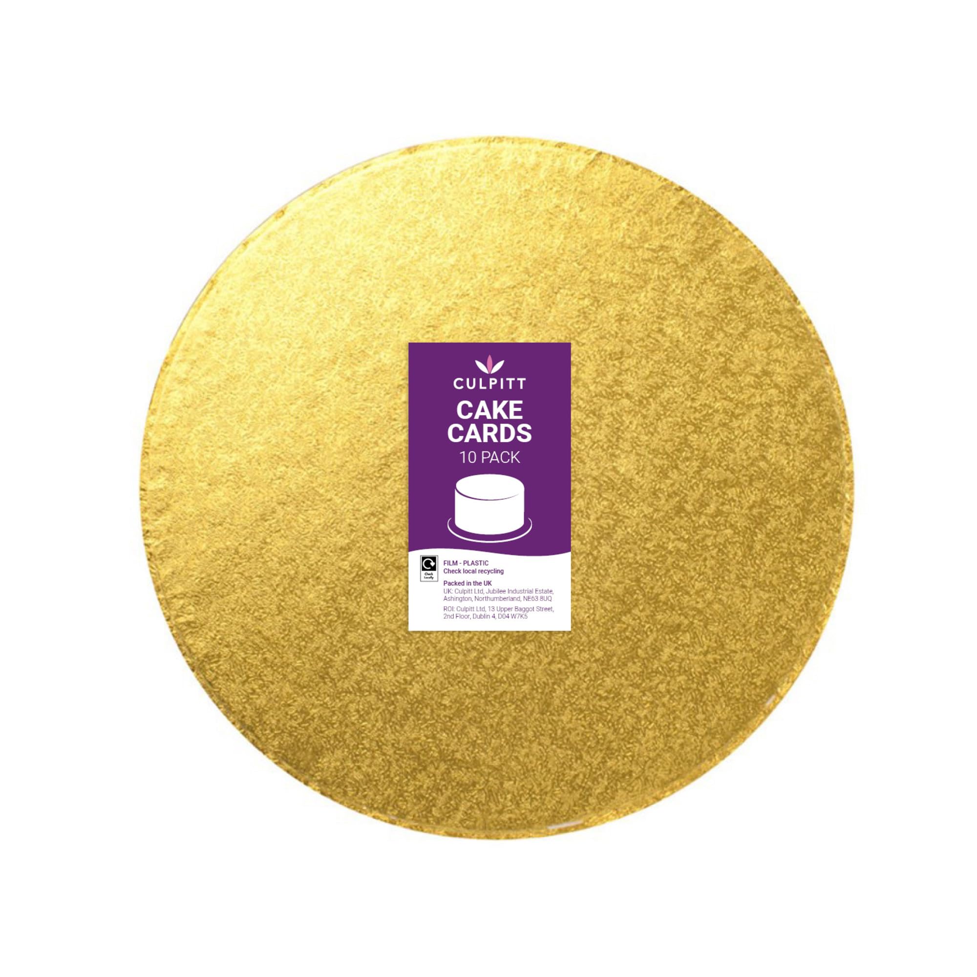 Culpitt Gold 10" Round Cake Boards | | 2.7Mm Cards For Celebration Desserts, Birthday Treats, Tiered Sponge, Cupcakes, And More! 10 Inch, Pack Of 10