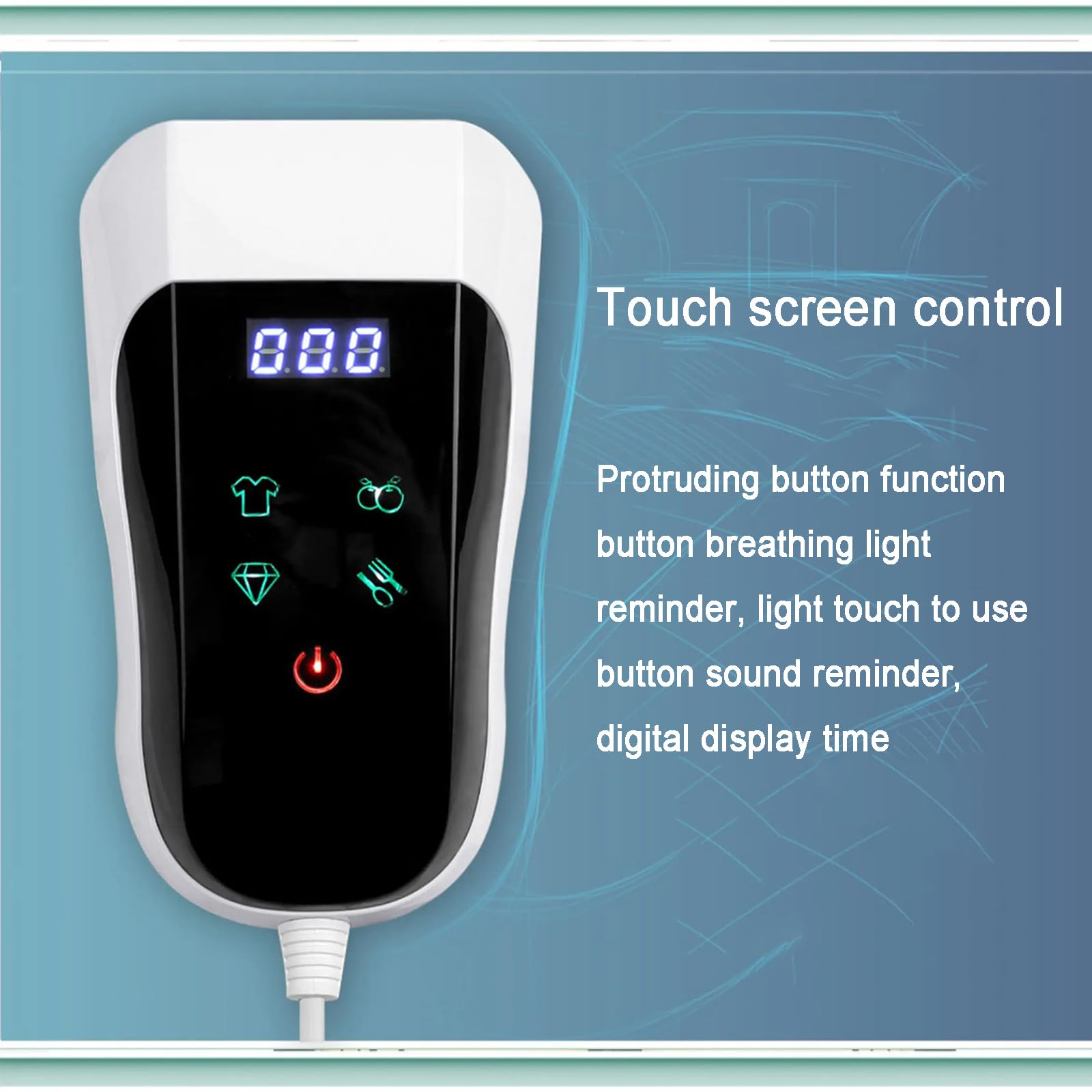 COYEUX Máquina de Limpieza de Joyas Sumergible Profesional, Limpiador ultrasónico de frecuencia de 60 kHz, Pantalla táctil LCD de Modo Opcional, para Limpiar Frutas, Verduras, Platos, Ropa, Vasos