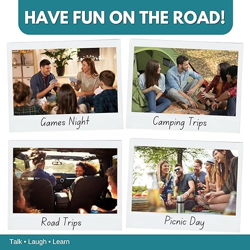 Miniatura 5 de WORD TEASERS Road Trip America - Juego de viaje por carretera y inicio de conversación - Juego de preguntas familiares sobre lugares para visitar en