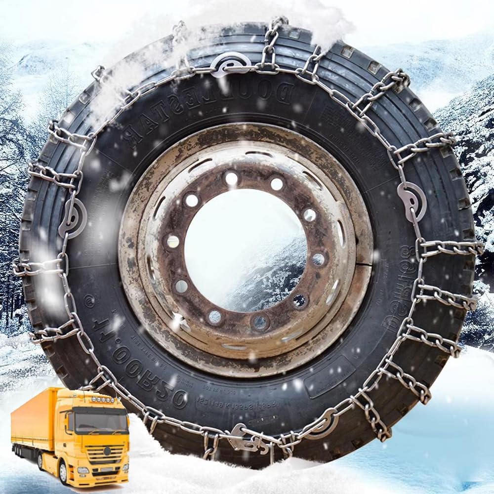 2pc Snow Chains for Semi Trucks Snow Chains for Car Tires Universal Metal Tire Chains for SUV Trucks Pickup Trucks Semi Trucks Van Dually Trucks ATV Light Truck 9mm_6.00-14 9mm 10R22.5