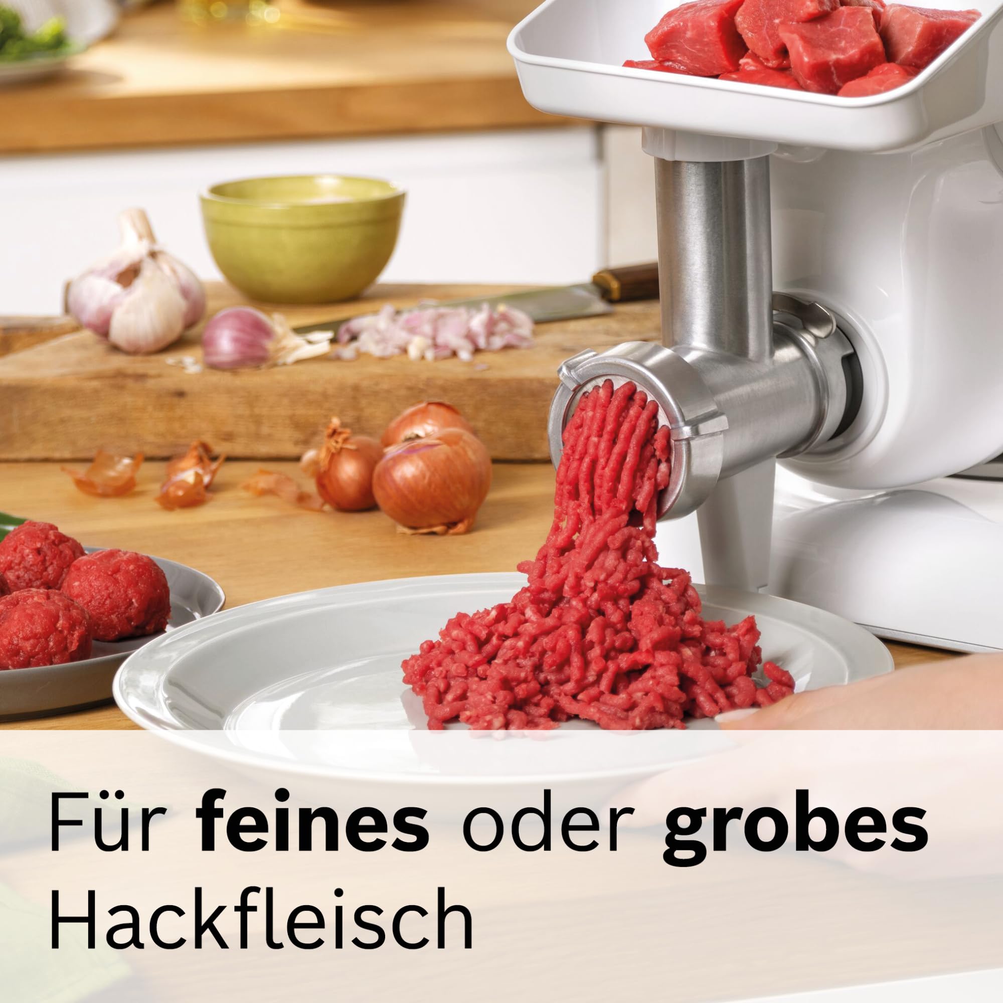 Bosch Lochscheiben Set MUZ45LS, Fleischwolf notwendig, 2 Scheiben: 3mm / 6mm, Zubehör passend für Küchenmaschinen Serie 4, Serie 2, MUM44, Edelstahl, spülmaschinenfest