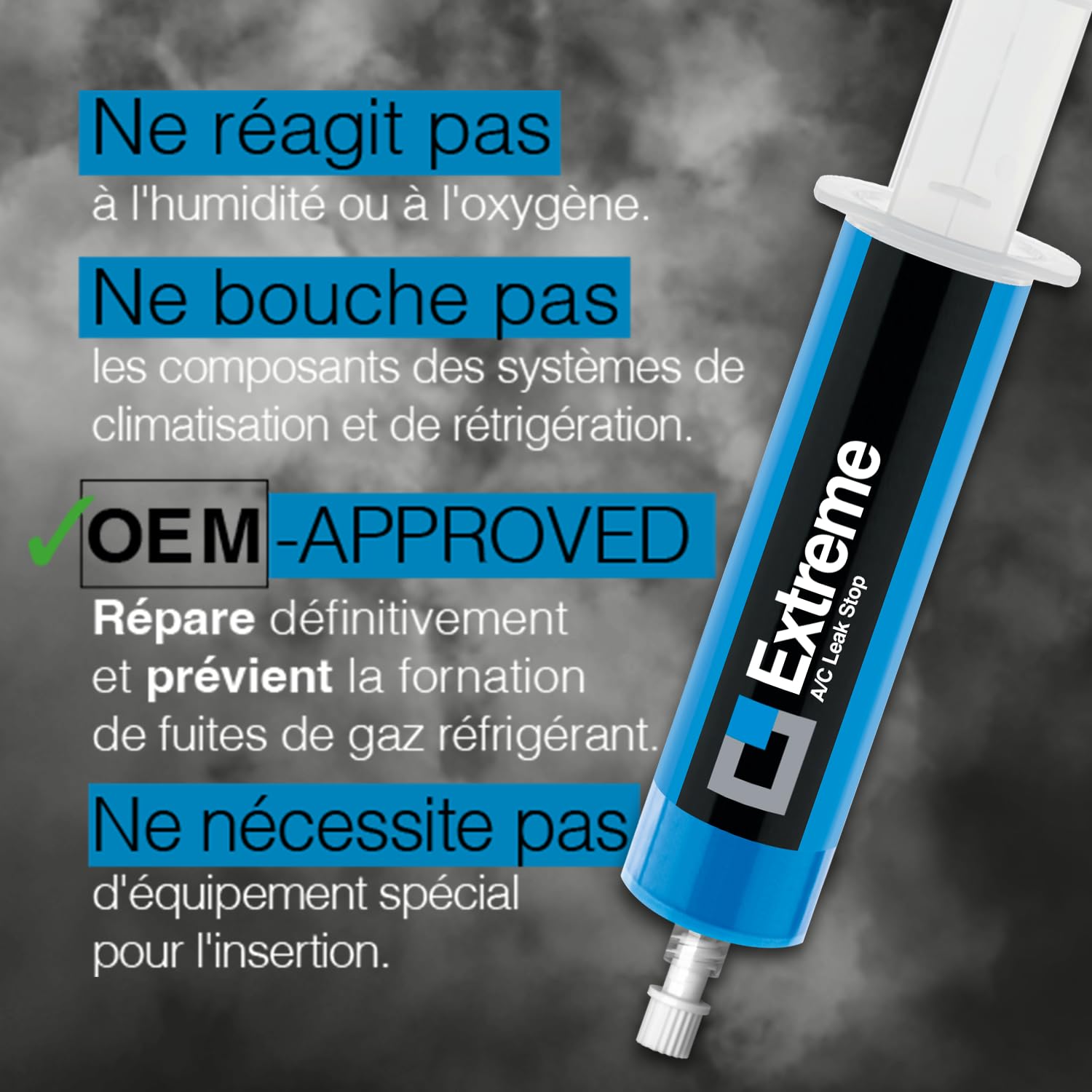ERRECOM Extreme – 30 ML, Stop-Fuites pour Systèmes de Climatisation de Vehicules avec Gaz Réfrigérant R134a, Contient Adaptateur pour Vanne de Charge coté Basse Pression R134a