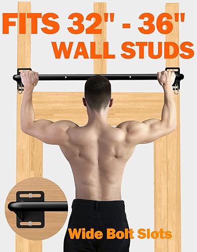 Miniatura 3 de Fitarc Barra de dominadas de montaje en pared resistente, barra de barbilla de montaje en vigueta para puerta, construcción de acero, equipo de