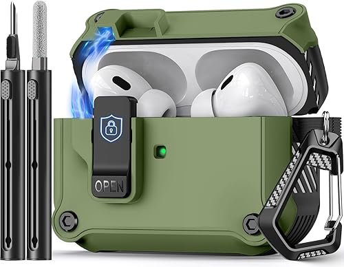 Miniatura 64 de Compatible con AirPods de 4ª generación, Funda Magnética con Bloqueo Automático, Soporte para Teléfono y Kit de Limpieza, Compatible con Funda