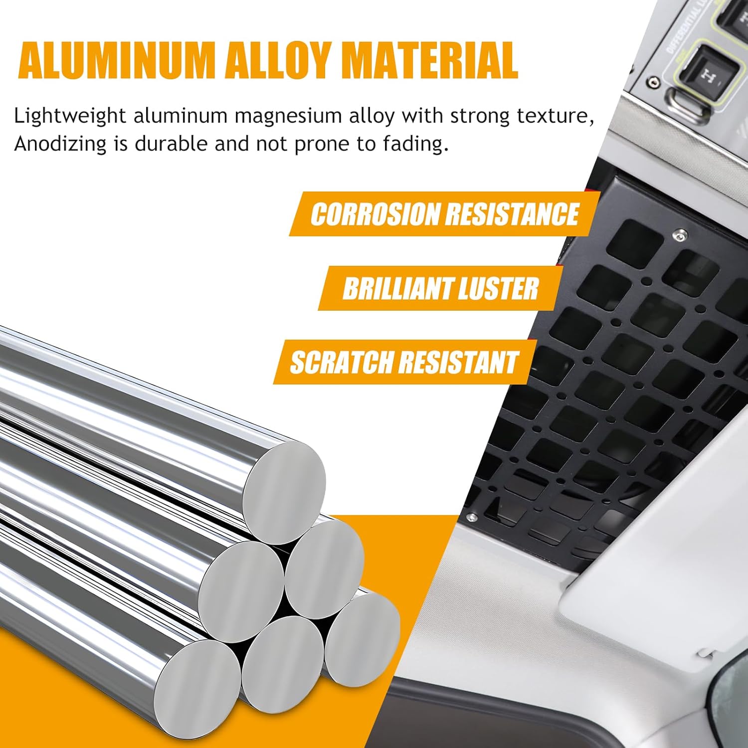 Car Sunroof Storage Rack Compatible with 2020-2024 INEOS Grenadier Multi-Functional Roof Storage Rack Roof Panel Expansion Storage Basket Aluminum Alloy Storage Basket (Left Side Sunroof)