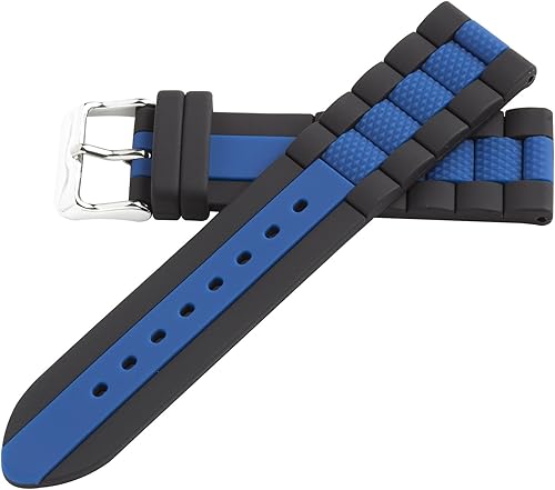 Hadley-Roma Correa de reloj deportiva de buceo de silicona auténtica para hombre MS-3344