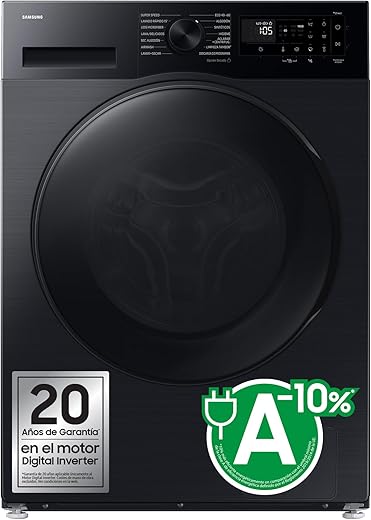 Samsung – Lavadora secadora Samsung 9kg/1.400 rpm Inteligencia Artificial y SmartThings Clase E/A -10% Negra – WD90DG5G34BBEC.