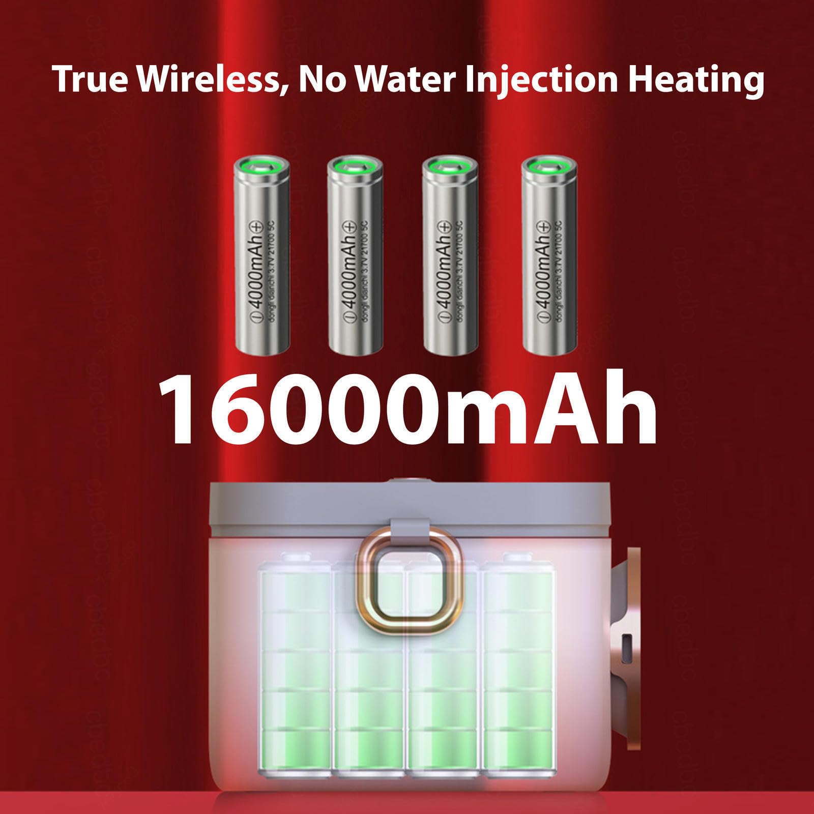 Fiambrera Electrica Coche Recargable E Inalámbrico, Fismbrera Electrica Portátil Y Con Batería De 16000 mAh, Fiambrera Trabajo