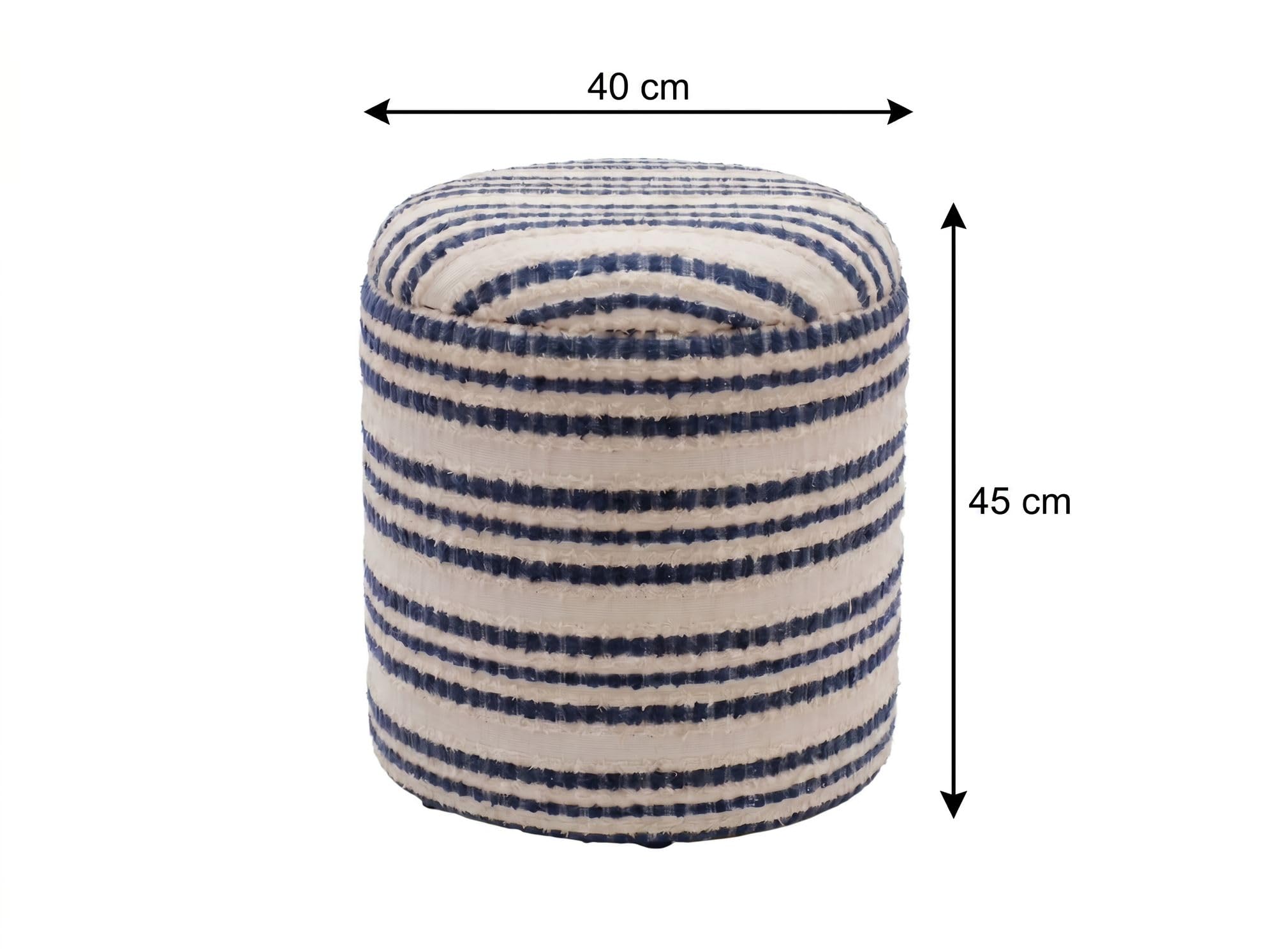WOHNLING Pufa ze Schowkiem Ø 40 cm Bawełna Beżowa Boho